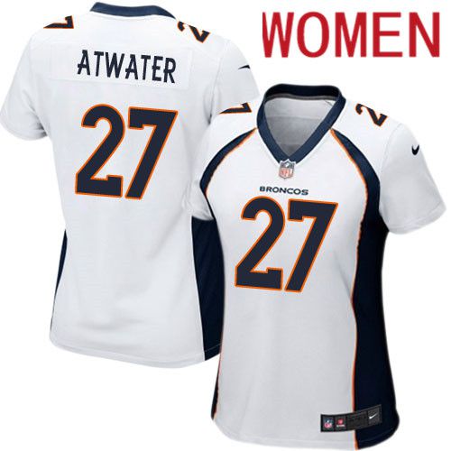 Women Denver Broncos #27 Steve Atwater Nike White Game Player NFL Jersey->women nfl jersey->Women Jersey